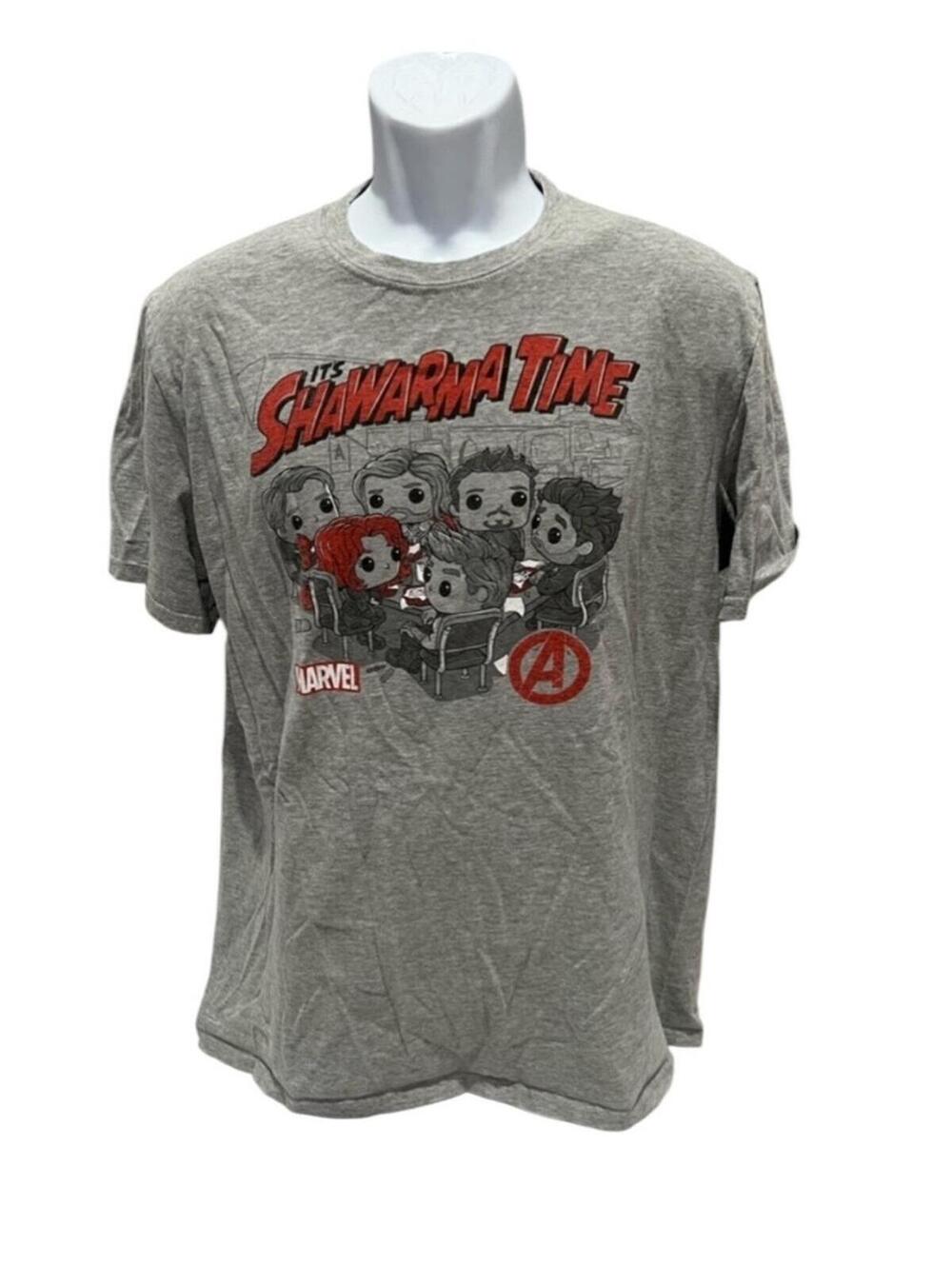 Marvel Grey 'Shawarma Time' Short Sleeve Graphic Tee